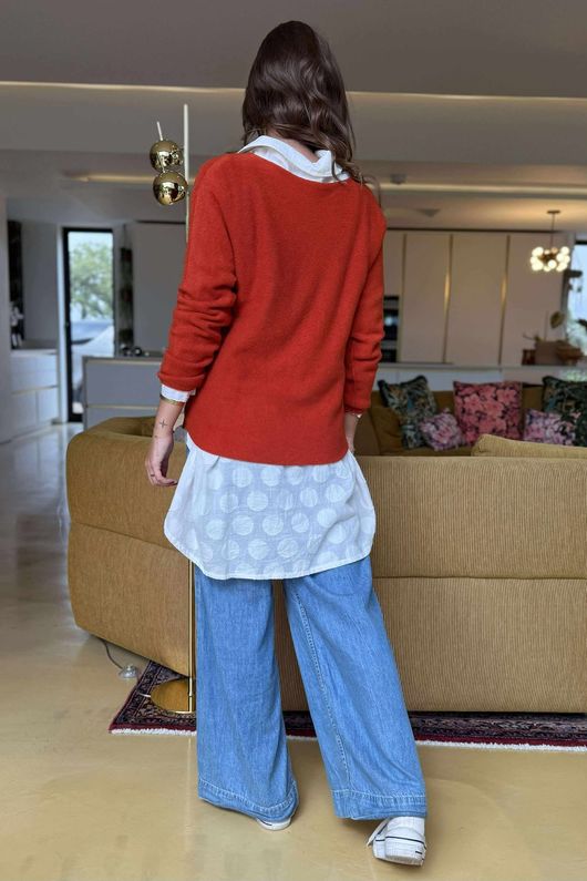 Made in Italy Conrad Body Skim Knit Jumper Ginger